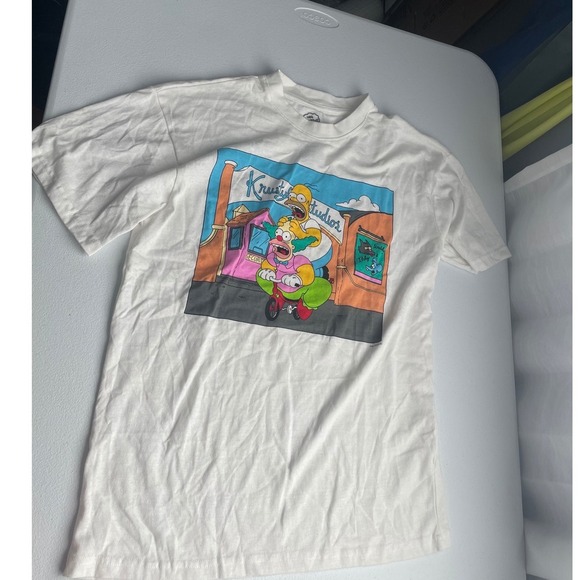 The Simpsons Krusty Studios Graphic Tee Novelty T-Shirt White Large - Picture 1 of 3
